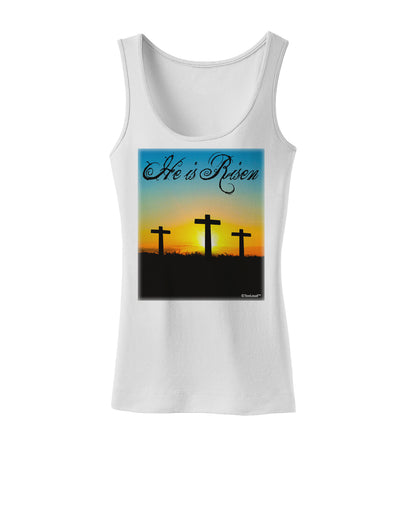 Three Crosses Sunrise - He Is Risen Womens Tank Top by TooLoud-Womens Tank Tops-TooLoud-White-X-Small-Davson Sales