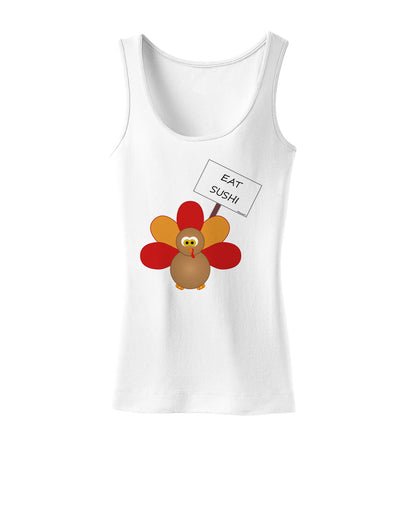 Eat Sushi Thanksgiving Turkey Womens Tank Top-Womens Tank Tops-TooLoud-White-X-Small-Davson Sales