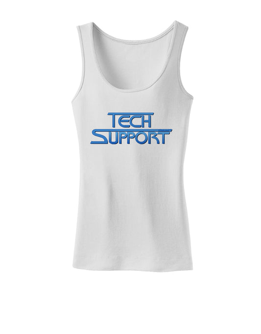 Tech Support Logo Womens Petite Tank Top-TooLoud-White-X-Small-Davson Sales