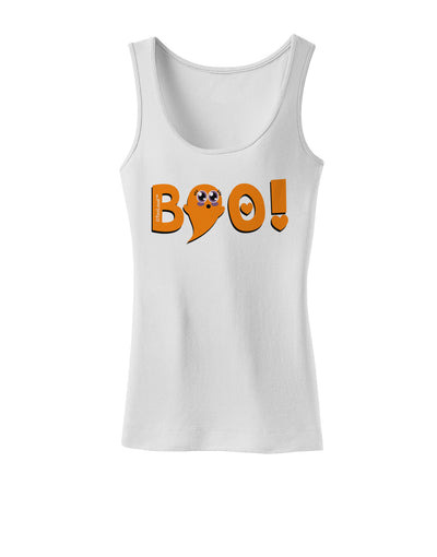 Cute Boo Text Orange Womens Tank Top-Womens Tank Tops-TooLoud-White-X-Small-Davson Sales