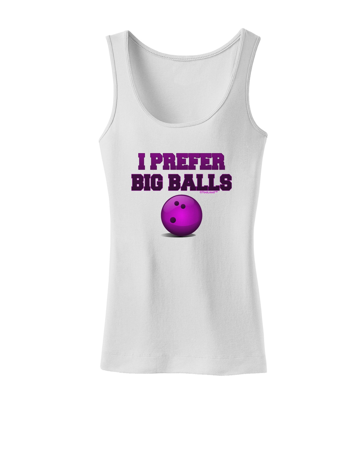 I Prefer Big Balls - Bowling Womens Petite Tank Top-TooLoud-White-X-Small-Davson Sales