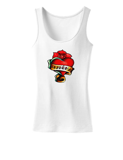 Tattoo Heart Grandma Womens Tank Top-Womens Tank Tops-TooLoud-White-X-Small-Davson Sales