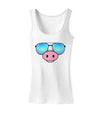 Kyu-T Face - Oinkz Cool Sunglasses Womens Tank Top-Womens Tank Tops-TooLoud-White-X-Small-Davson Sales