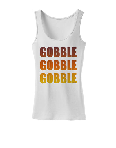 Gobble Gobble Gobble - Thanksgiving Womens Tank Top-Womens Tank Tops-TooLoud-White-X-Small-Davson Sales