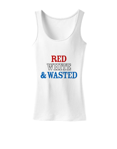 Red White and Wasted Womens Tank Top-Womens Tank Tops-TooLoud-White-X-Small-Davson Sales