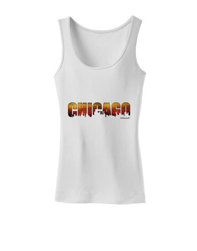 Chicago Skyline Cutout - Sunset Sky Womens Tank Top by TooLoud-Womens Tank Tops-TooLoud-White-X-Small-Davson Sales