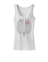 Skeleton Ribcage with Pink Heart Halloween Womens Tank Top-Womens Tank Tops-TooLoud-White-X-Small-Davson Sales