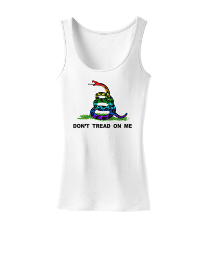 LGBT Freedom Rainbow Don't Tread on Me Womens Tank Top-Womens Tank Tops-TooLoud-White-X-Small-Davson Sales