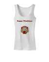 Happy Wholidays Winter Owl With Earmuffs Womens Tank Top-Womens Tank Tops-TooLoud-White-X-Small-Davson Sales