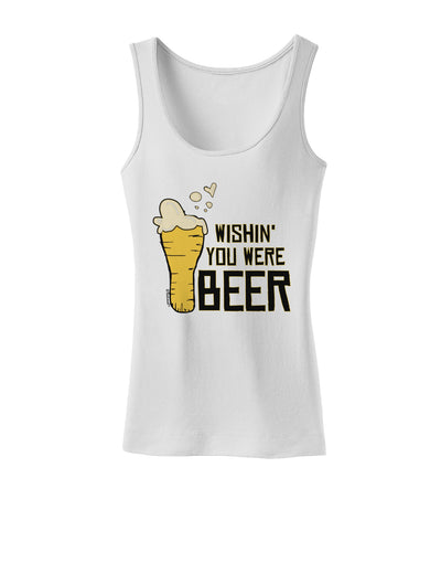 Wishin you were Beer Womens Petite Tank Top-Womens Tank Tops-TooLoud-White-X-Small-Davson Sales