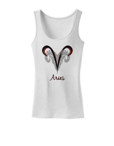 Aries Symbol Womens Petite Tank Top-TooLoud-White-X-Small-Davson Sales