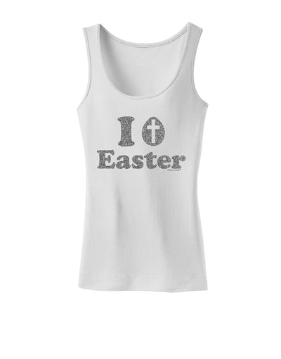 I Egg Cross Easter - Silver Glitter Womens Tank Top by TooLoud-Womens Tank Tops-TooLoud-White-X-Small-Davson Sales