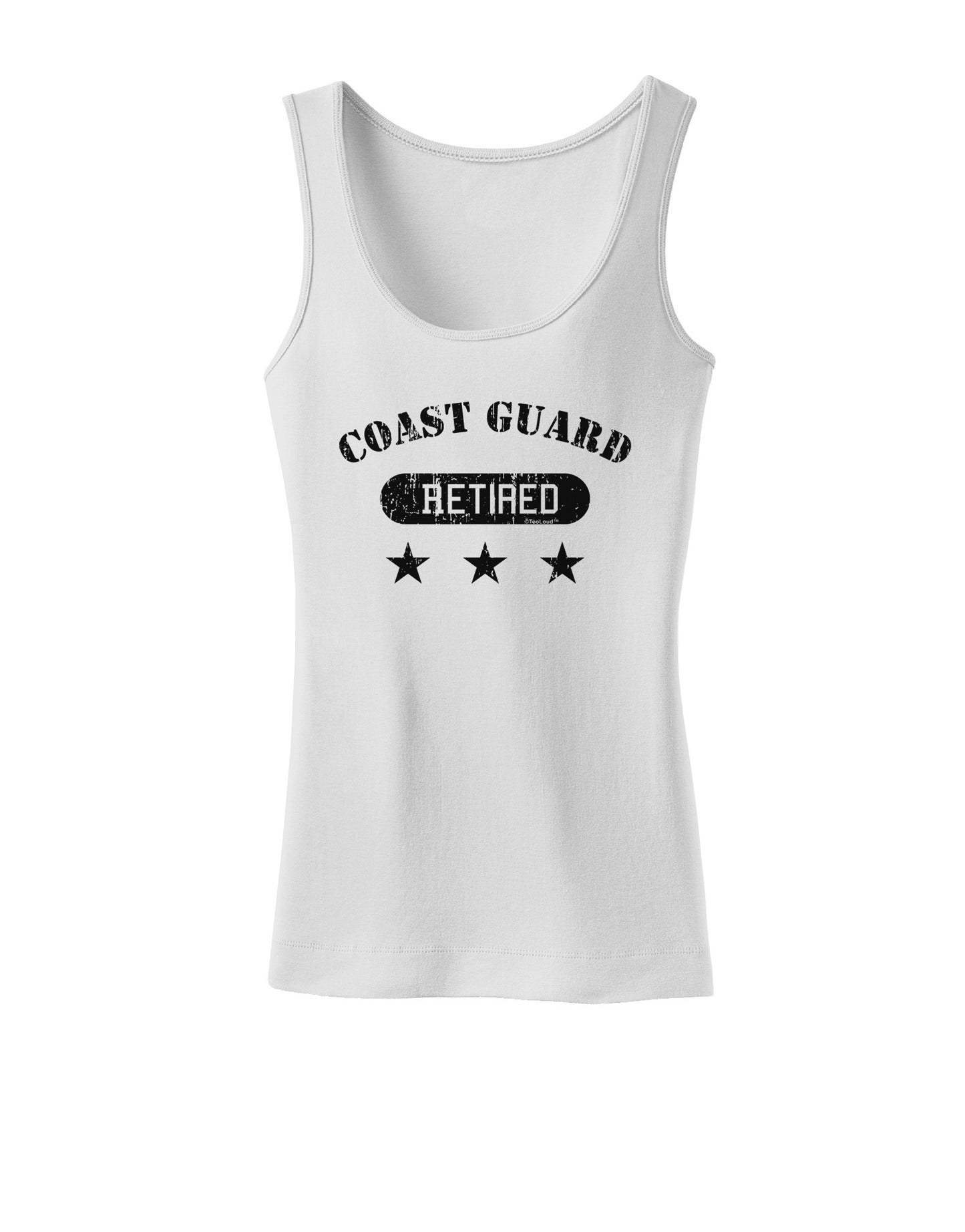 Retired Coast Guard Womens Petite Tank Top-TooLoud-White-X-Small-Davson Sales