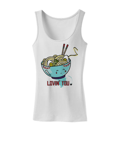 TooLoud Matching Lovin You Blue Pho Bowl Womens Petite Tank Top-Womens Tank Tops-TooLoud-White-X-Small-Davson Sales