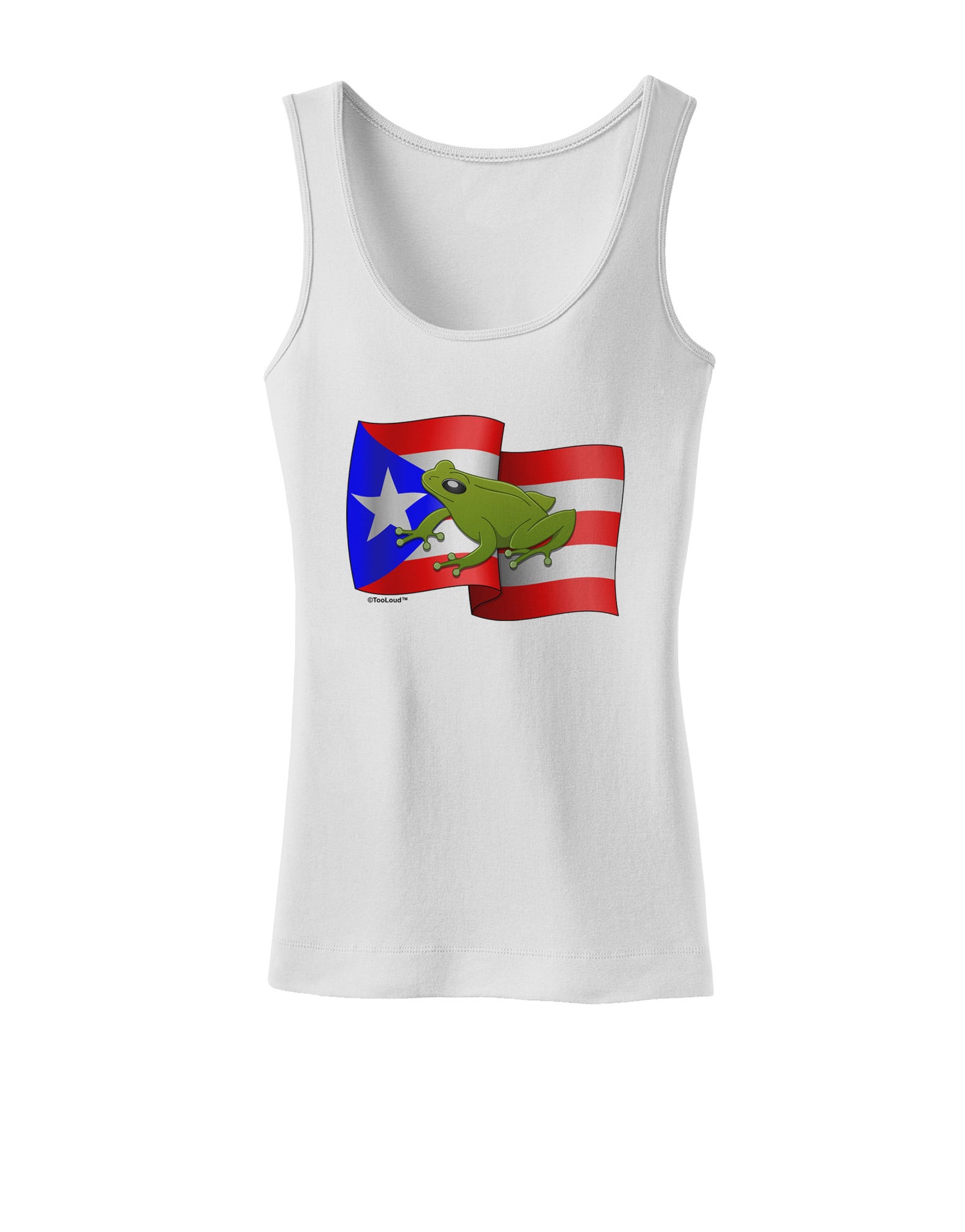 Puerto Rico Coqui Womens Petite Tank Top-TooLoud-White-X-Small-Davson Sales