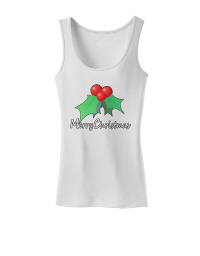 holly Merry Christmas Text Womens Tank Top-Womens Tank Tops-TooLoud-White-X-Small-Davson Sales