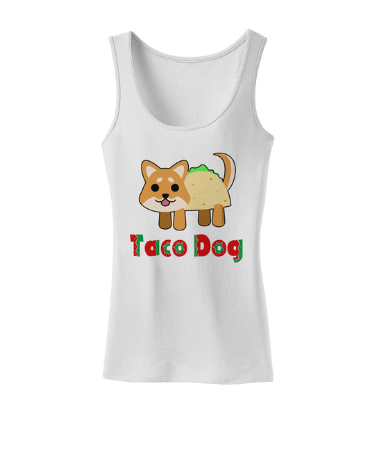 Cute Taco Dog Text Womens Petite Tank Top-TooLoud-White-X-Small-Davson Sales
