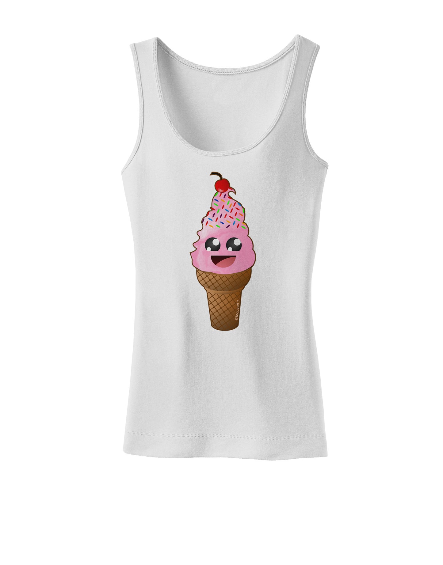 Cute Ice Cream Cone Womens Petite Tank Top-TooLoud-White-X-Small-Davson Sales