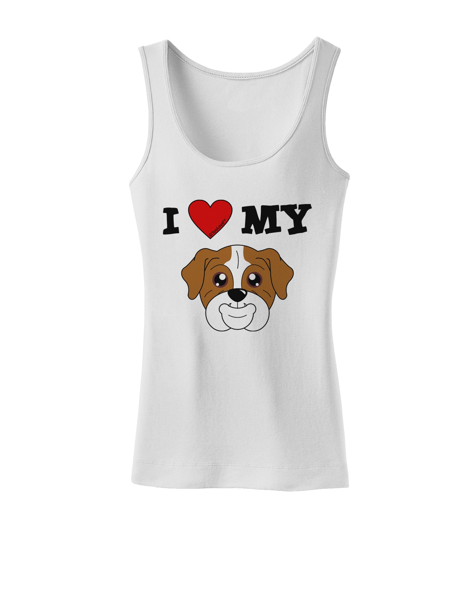 I Heart My - Cute Bulldog - Red Womens Tank Top by TooLoud-Womens Tank Tops-TooLoud-White-X-Small-Davson Sales