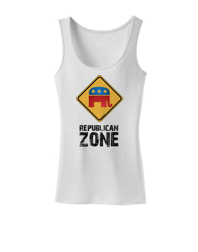 Republican Zone Womens Petite Tank Top-TooLoud-White-X-Small-Davson Sales