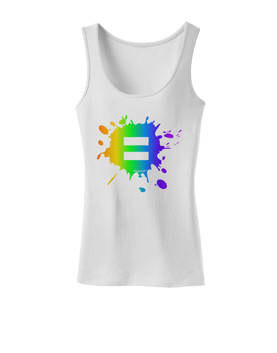 Equal Rainbow Paint Splatter Womens Tank Top by TooLoud-Womens Tank Tops-TooLoud-White-X-Small-Davson Sales