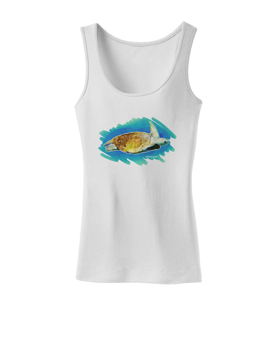 Turtle Watercolor Womens Tank Top-Womens Tank Tops-TooLoud-White-X-Small-Davson Sales