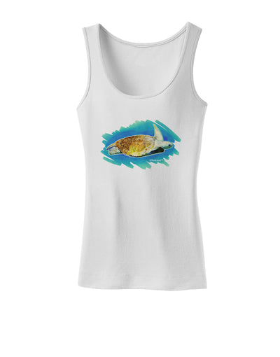 Turtle Watercolor Womens Tank Top-Womens Tank Tops-TooLoud-White-X-Small-Davson Sales