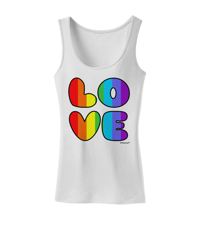 Rainbow LOVE Text Womens Tank Top by TooLoud-Womens Tank Tops-TooLoud-White-X-Small-Davson Sales