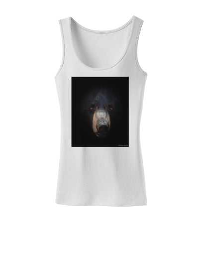 Scary Black Bear Womens Petite Tank Top-TooLoud-White-X-Small-Davson Sales