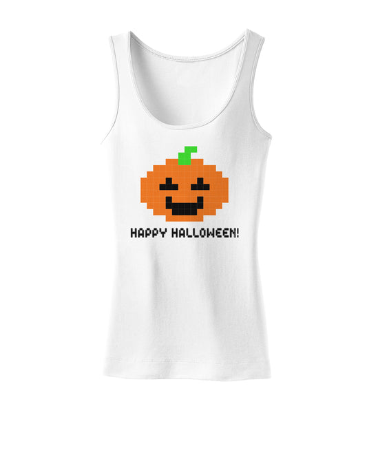 Pixel Pumpkin - Halloween Womens Tank Top-Womens Tank Tops-TooLoud-White-X-Small-Davson Sales