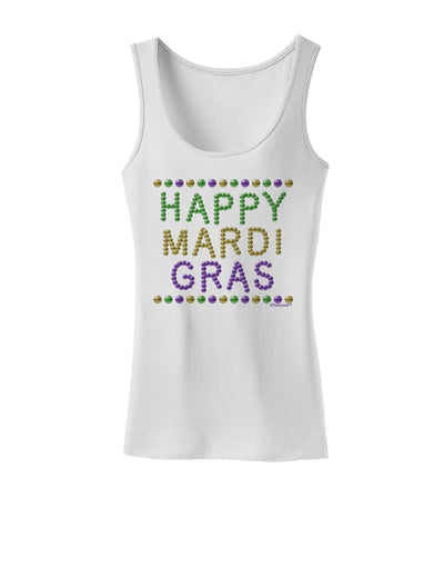 Happy Mardi Gras Beads Womens Tank Top-Womens Tank Tops-TooLoud-White-X-Small-Davson Sales