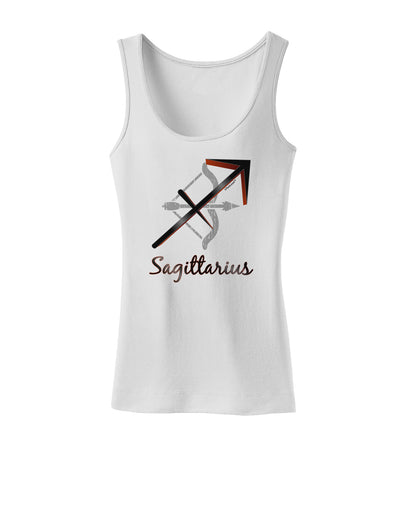 Sagittarius Symbol Womens Petite Tank Top-TooLoud-White-X-Small-Davson Sales