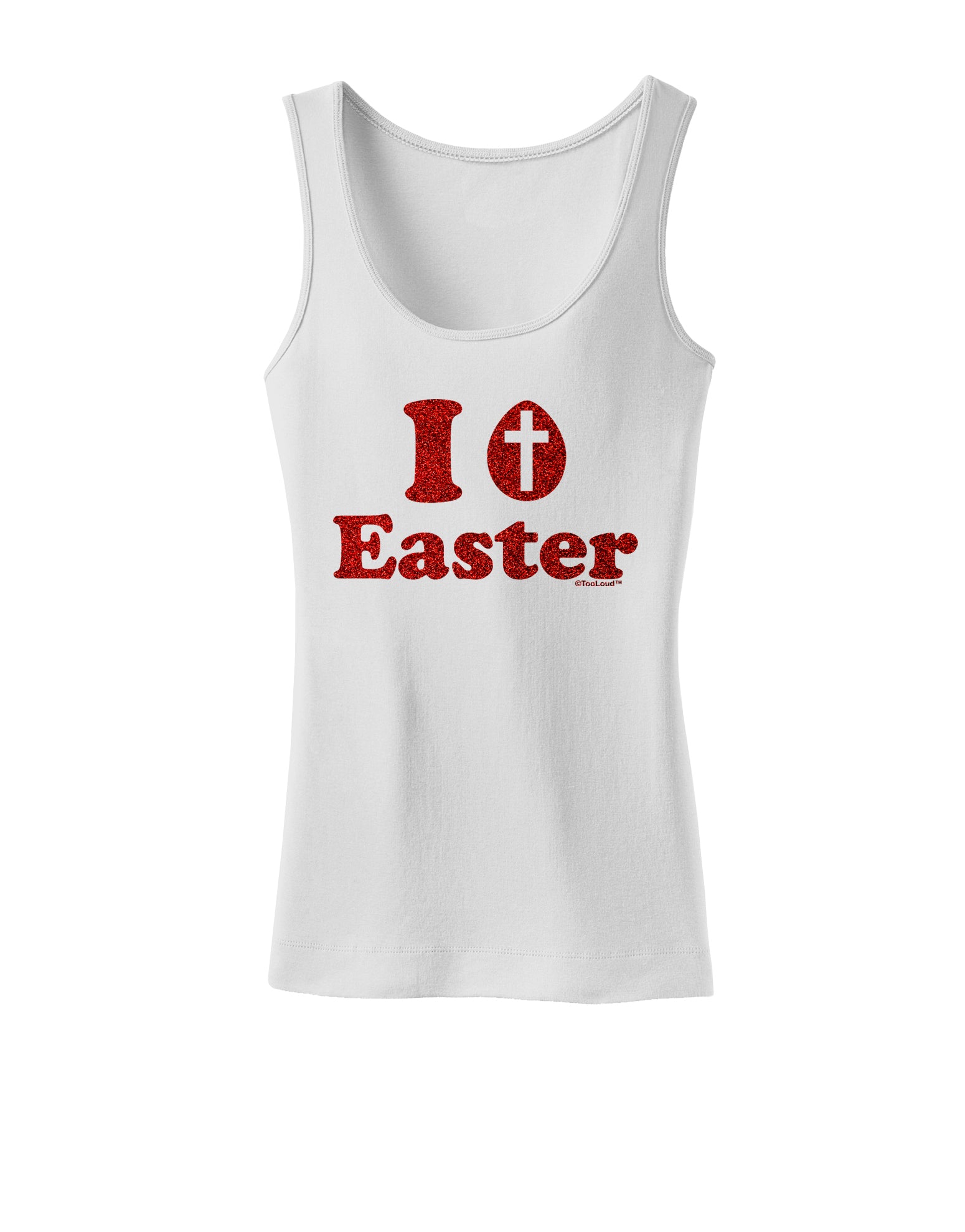 I Egg Cross Easter - Red Glitter Womens Tank Top by TooLoud-Womens Tank Tops-TooLoud-White-X-Small-Davson Sales