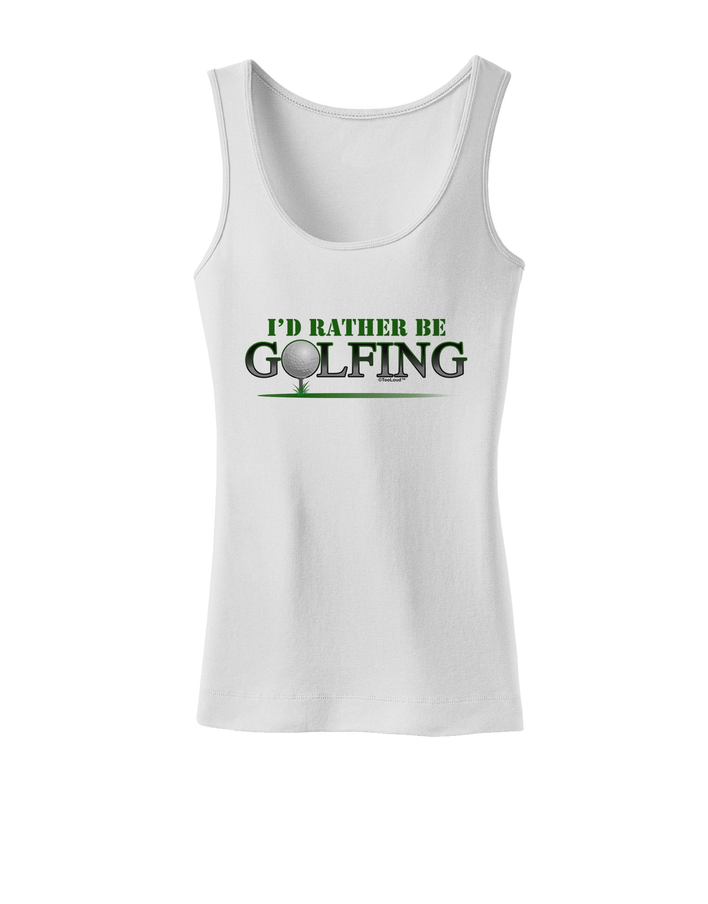 I'd Rather Be Golfing Womens Petite Tank Top-TooLoud-White-X-Small-Davson Sales