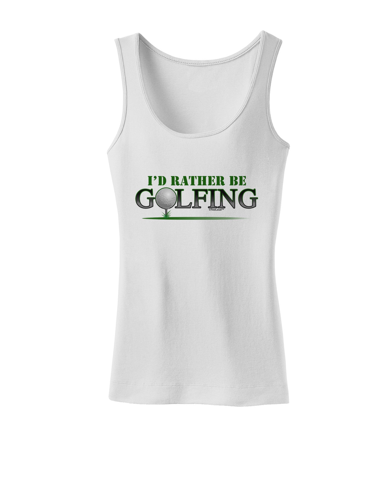 I'd Rather Be Golfing Womens Petite Tank Top-TooLoud-White-X-Small-Davson Sales