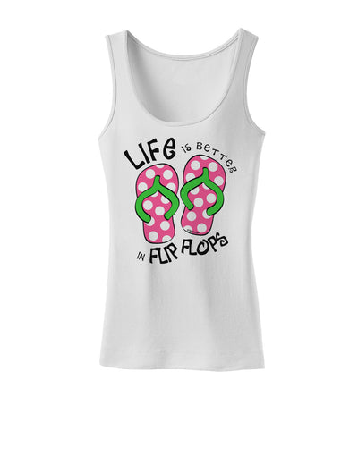 Life is Better in Flip Flops - Pink and Green Womens Tank Top-Womens Tank Tops-TooLoud-White-X-Small-Davson Sales