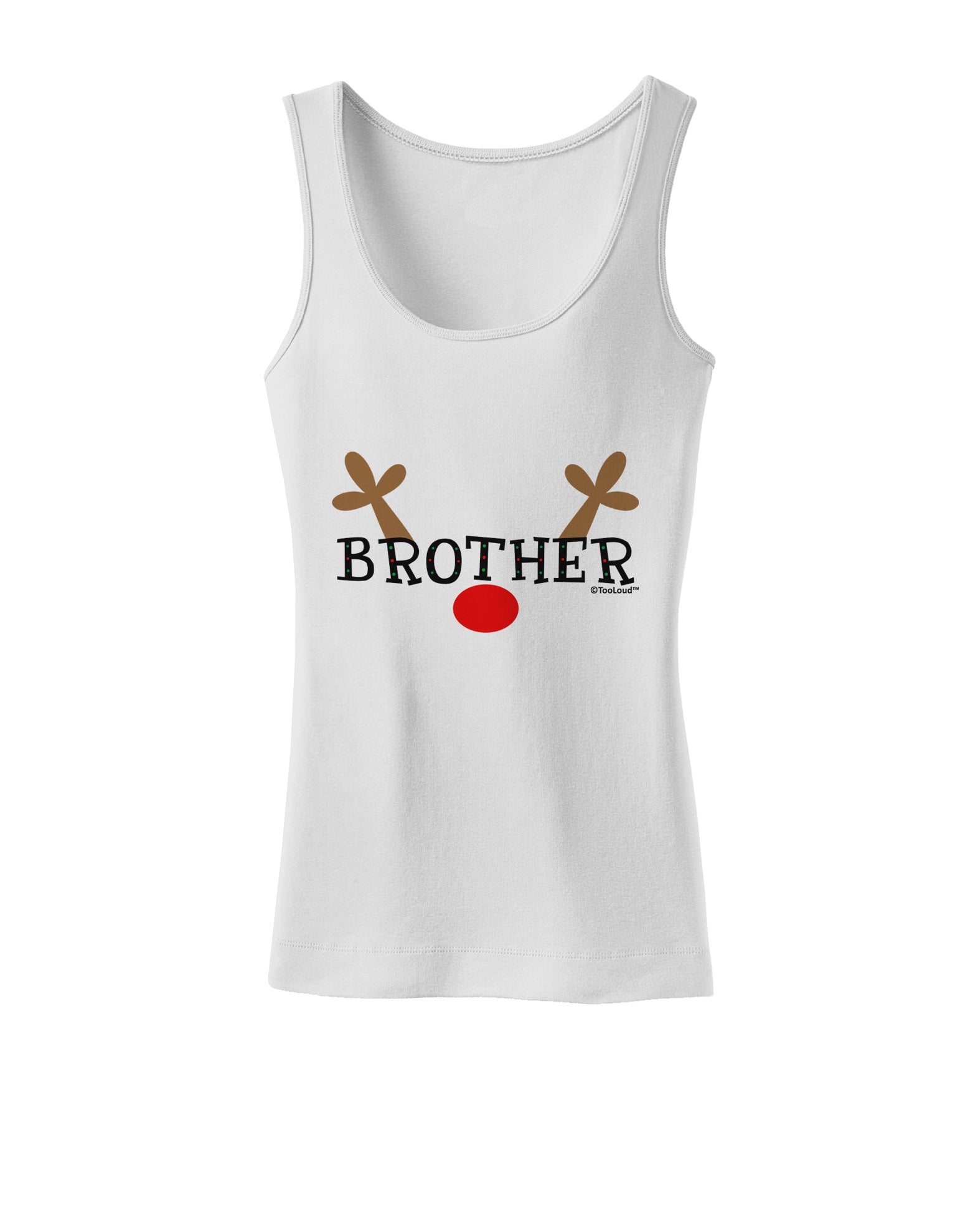 Matching Family Christmas Design - Reindeer - Brother Womens Tank Top by TooLoud-Womens Tank Tops-TooLoud-White-X-Small-Davson Sales
