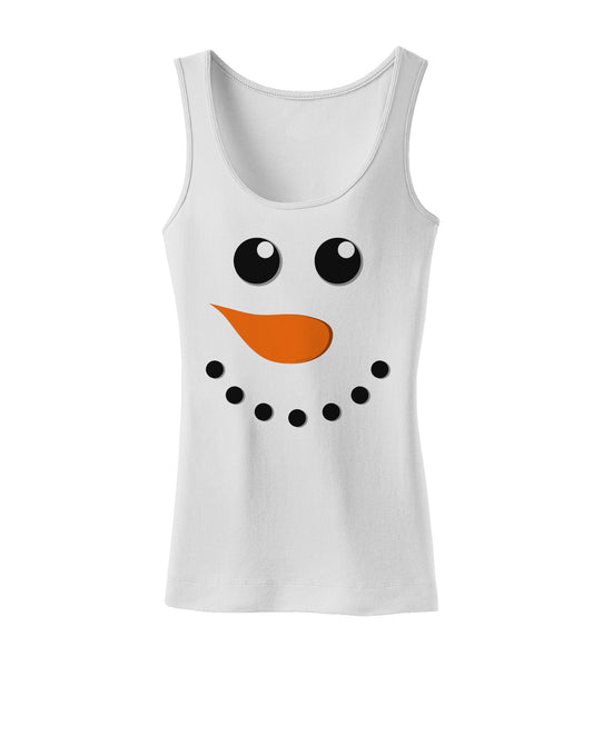 Snowman Face Christmas Womens Tank Top-Womens Tank Tops-TooLoud-White-X-Small-Davson Sales