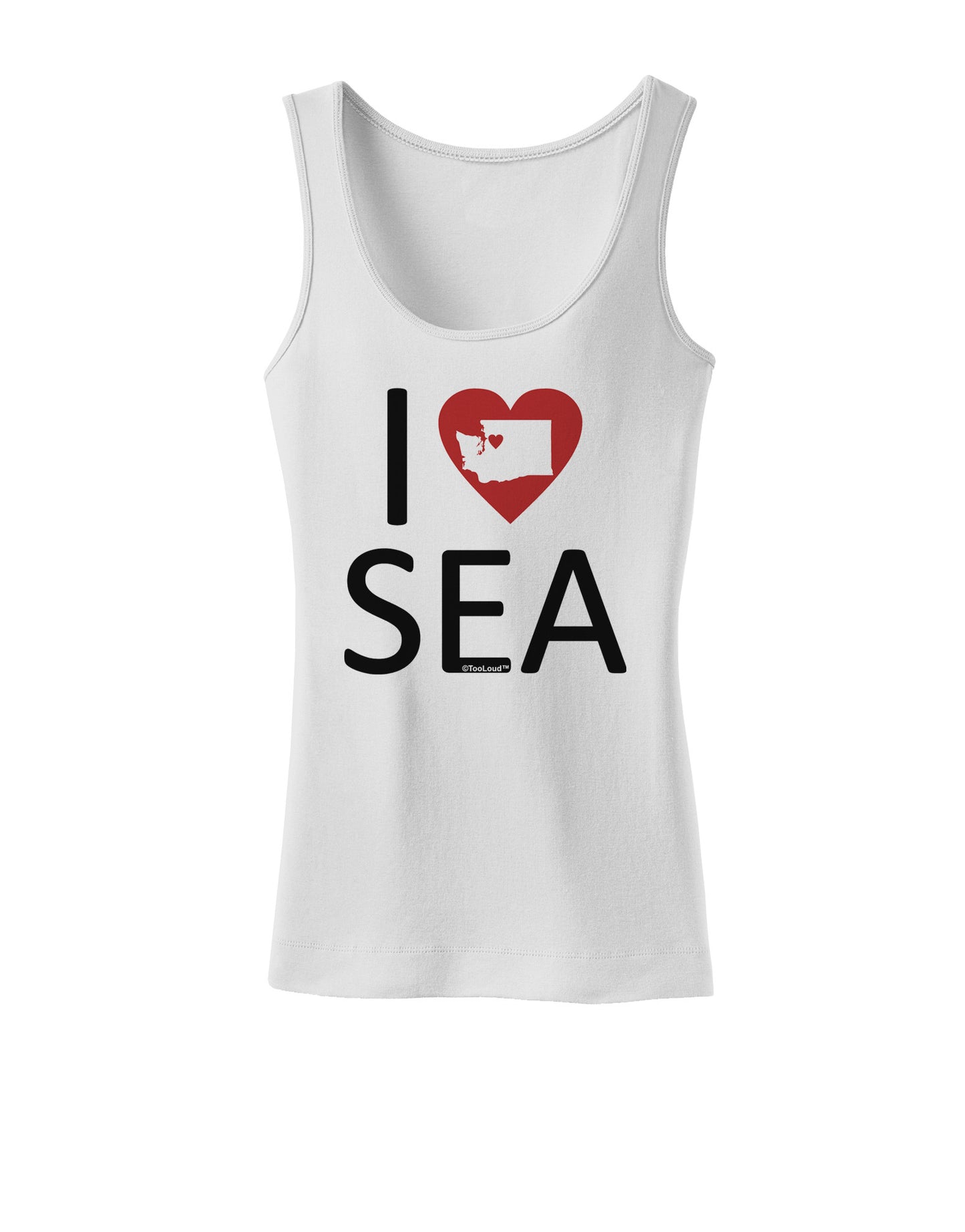 I Heart Seattle Womens Petite Tank Top-TooLoud-White-X-Small-Davson Sales
