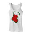 Cute Faux Applique Christmas Stocking Womens Tank Top-Womens Tank Tops-TooLoud-White-X-Small-Davson Sales