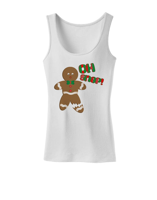 Oh Snap Gingerbread Man Christmas Womens Tank Top-Womens Tank Tops-TooLoud-White-X-Small-Davson Sales