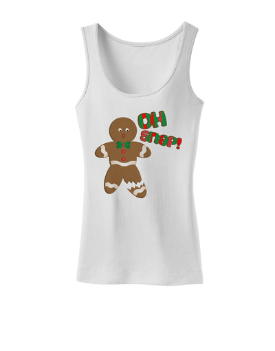 Oh Snap Gingerbread Man Christmas Womens Tank Top-Womens Tank Tops-TooLoud-White-X-Small-Davson Sales