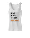 Eat Sleep Code Repeat Womens Petite Tank Top by TooLoud-TooLoud-White-X-Small-Davson Sales