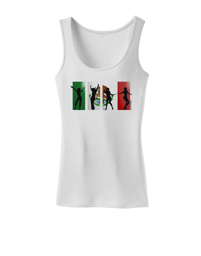 Mexican Flag - Dancing Silhouettes Womens Tank Top by TooLoud-Womens Tank Tops-TooLoud-White-X-Small-Davson Sales