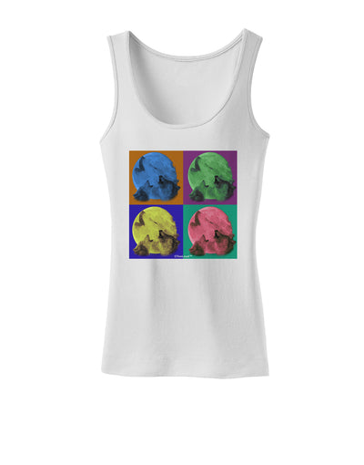 Three Wolves Howling - Pop-Art #2 Womens Tank Top by TooLoud-Womens Tank Tops-TooLoud-White-X-Small-Davson Sales