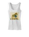 Lion Watercolor 1 Text Womens Tank Top-Womens Tank Tops-TooLoud-White-X-Small-Davson Sales