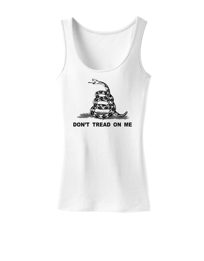 Subdued Don't Tread On Me Gadsden Flag Rattlesnake Womens Tank Top-Womens Tank Tops-TooLoud-White-X-Small-Davson Sales