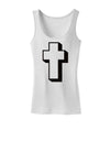 Simple Cross Design Glitter - Black Womens Tank Top by TooLoud-Womens Tank Tops-TooLoud-White-X-Small-Davson Sales