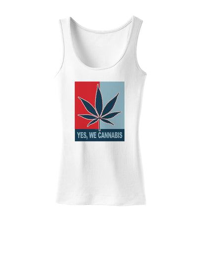 Yes We Cannabis - Marijuana Leaf Womens Tank Top-Womens Tank Tops-TooLoud-White-X-Small-Davson Sales