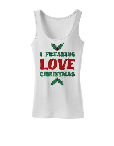 I F-ing Love Christmas Funny Womens Tank Top-Womens Tank Tops-TooLoud-White-X-Small-Davson Sales